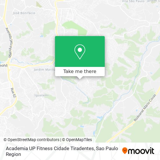 Mapa Academia UP Fitness Cidade Tiradentes