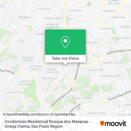 Condominio Residencial Bosque dos Manacas - Granja Vianna map
