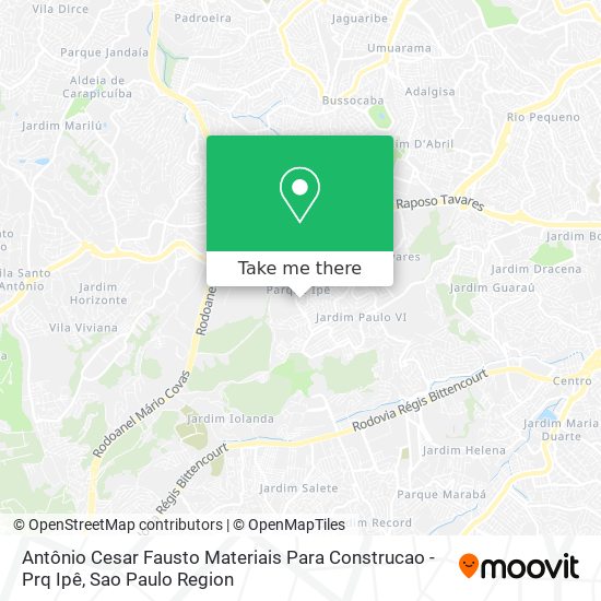 Antônio Cesar Fausto Materiais Para Construcao - Prq Ipê map
