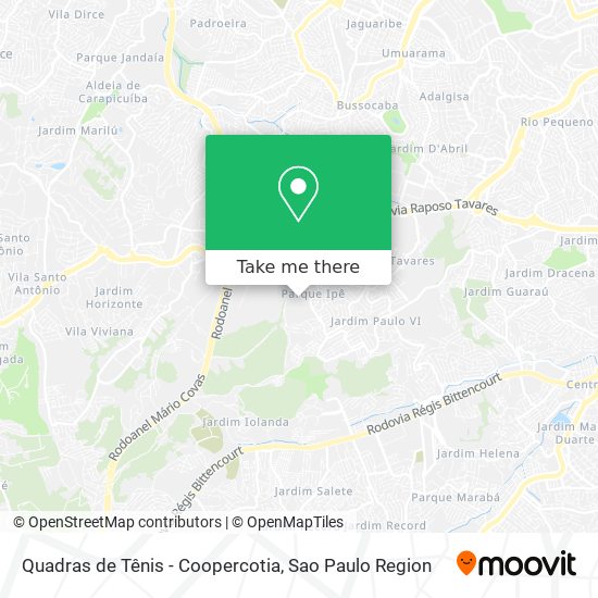 Quadras de Tênis - Coopercotia map