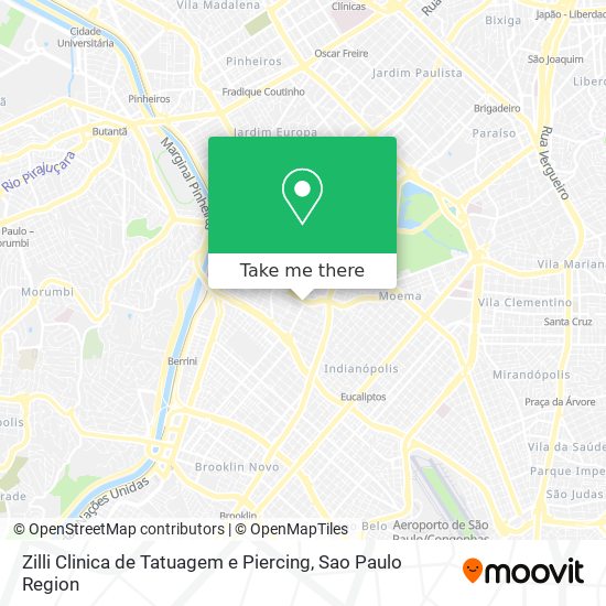 Mapa Zilli Clinica de Tatuagem e Piercing