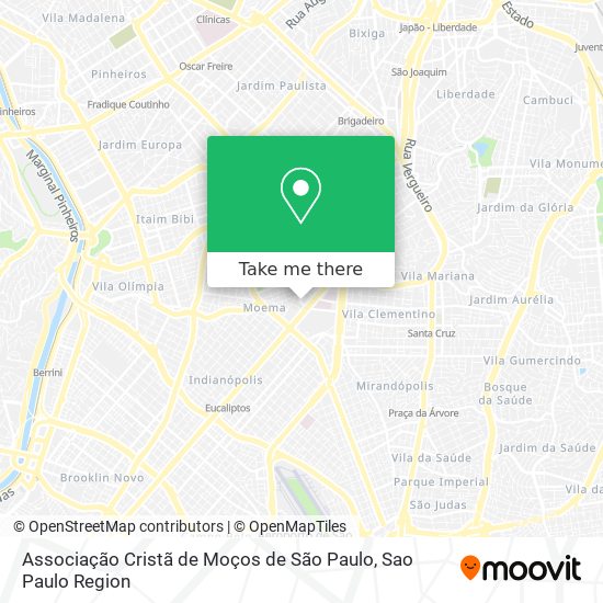 Mapa Associação Cristã de Moços de São Paulo