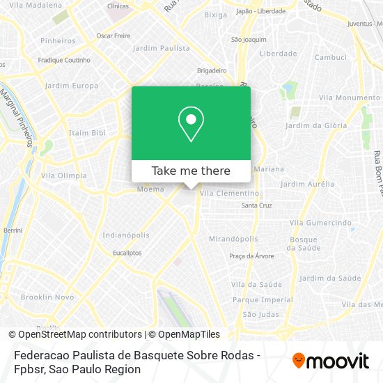 Mapa Federacao Paulista de Basquete Sobre Rodas - Fpbsr