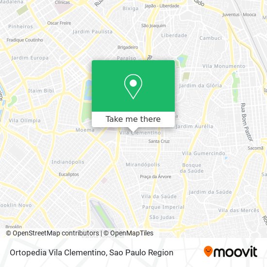 Ortopedia Vila Clementino map