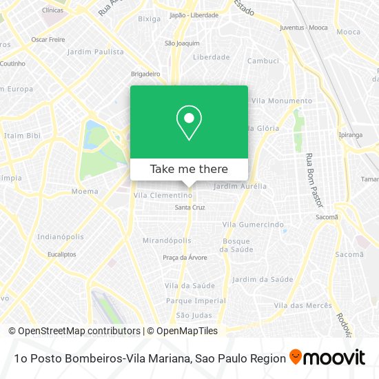 Mapa 1o Posto Bombeiros-Vila Mariana