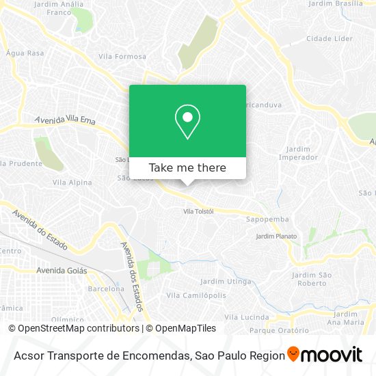 Mapa Acsor Transporte de Encomendas