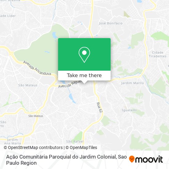 Ação Comunitária Paroquial do Jardim Colonial map