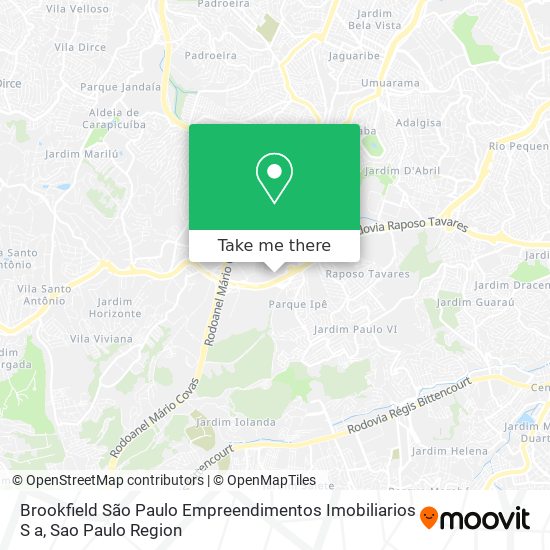 Brookfield São Paulo Empreendimentos Imobiliarios S a map