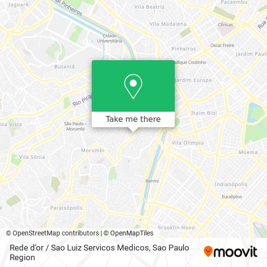 Mapa Rede d'or / Sao Luiz Servicos Medicos