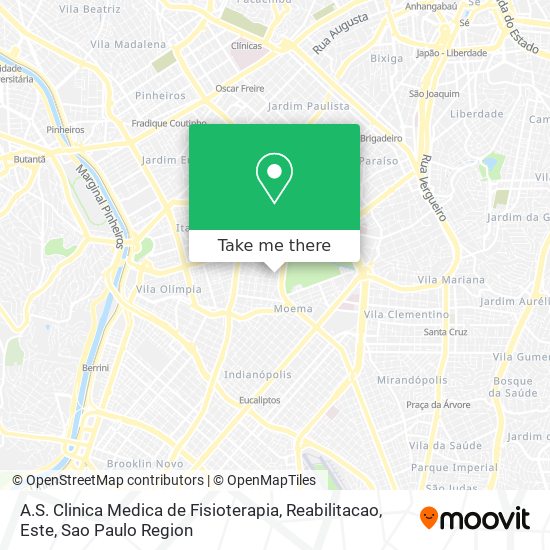 Mapa A.S. Clinica Medica de Fisioterapia, Reabilitacao, Este