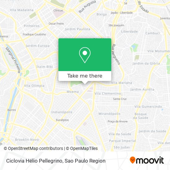 Ciclovia Hélio Pellegrino map
