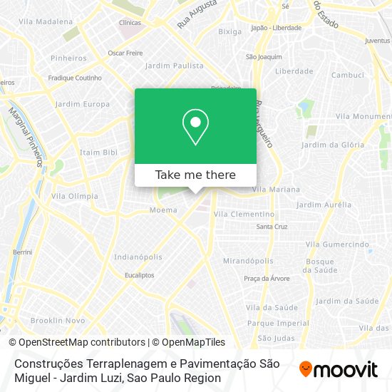 Mapa Construções Terraplenagem e Pavimentação São Miguel - Jardim Luzi