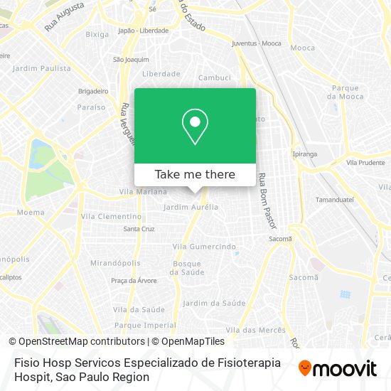 Mapa Fisio Hosp Servicos Especializado de Fisioterapia Hospit