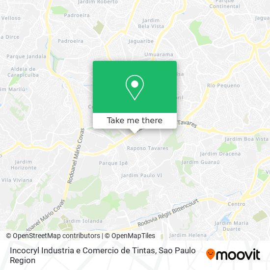 Mapa Incocryl Industria e Comercio de Tintas