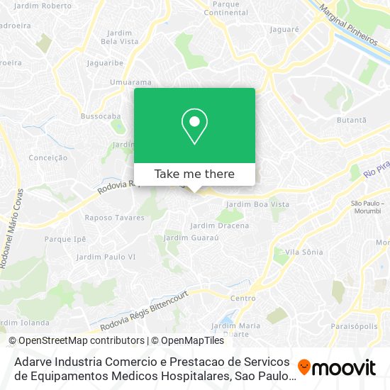 Adarve Industria Comercio e Prestacao de Servicos de Equipamentos Medicos Hospitalares map