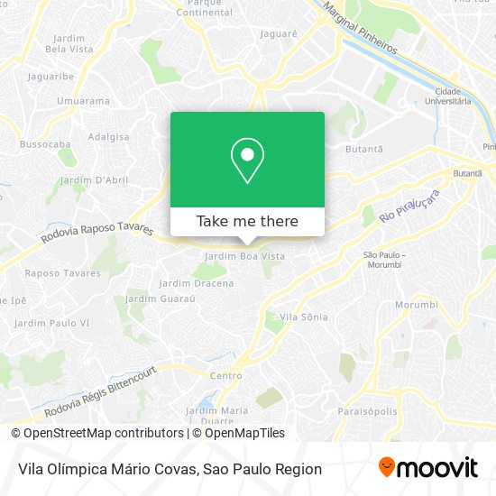 Mapa Vila Olímpica Mário Covas