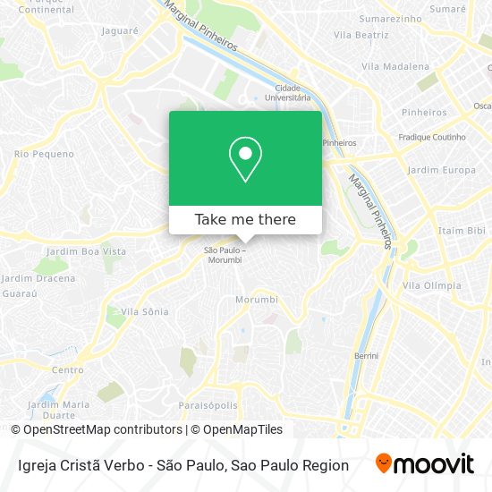 Mapa Igreja Cristã Verbo - São Paulo
