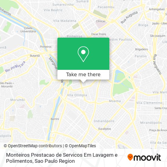 Monteiros Prestacao de Servicos Em Lavagem e Polimentos map