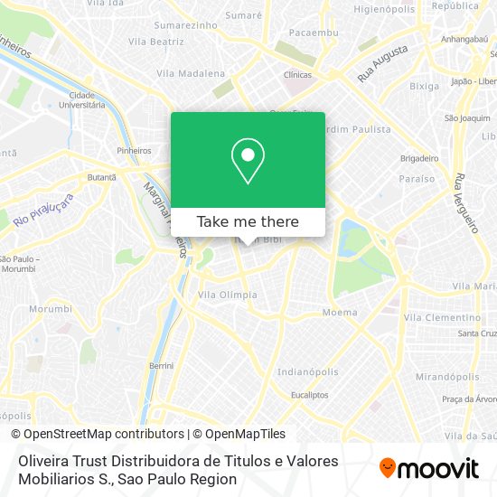 Mapa Oliveira Trust Distribuidora de Titulos e Valores Mobiliarios S.