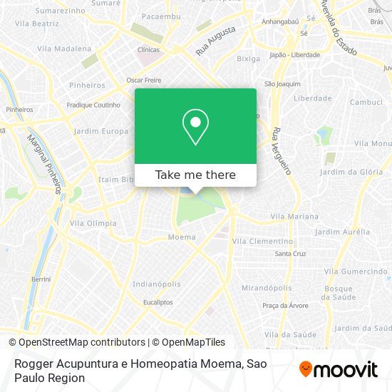 Mapa Rogger Acupuntura e Homeopatia Moema