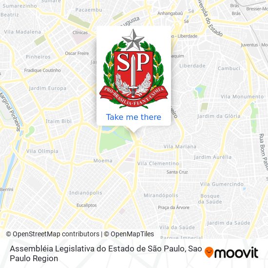 Mapa Assembléia Legislativa do Estado de São Paulo