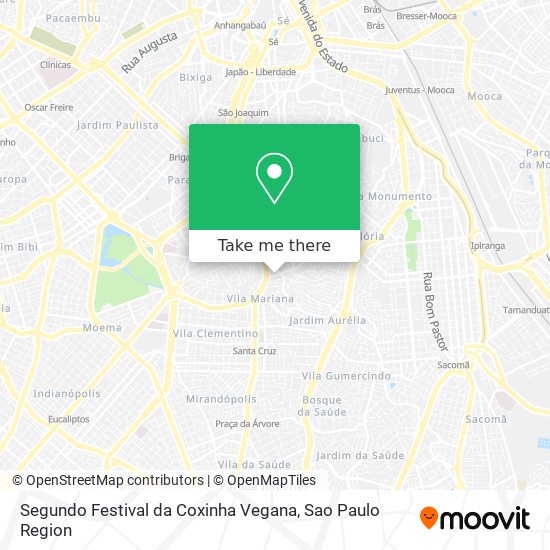 Mapa Segundo Festival da Coxinha Vegana