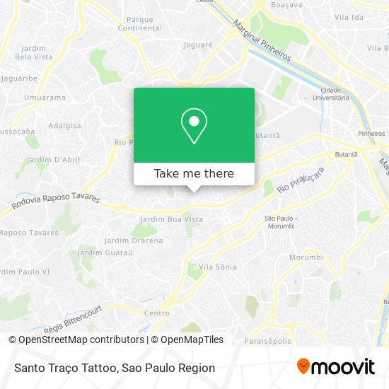 Santo Traço Tattoo map