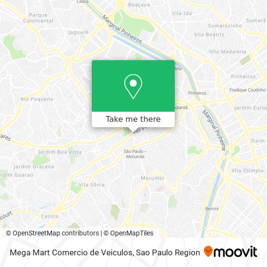 Mapa Mega Mart Comercio de Veiculos