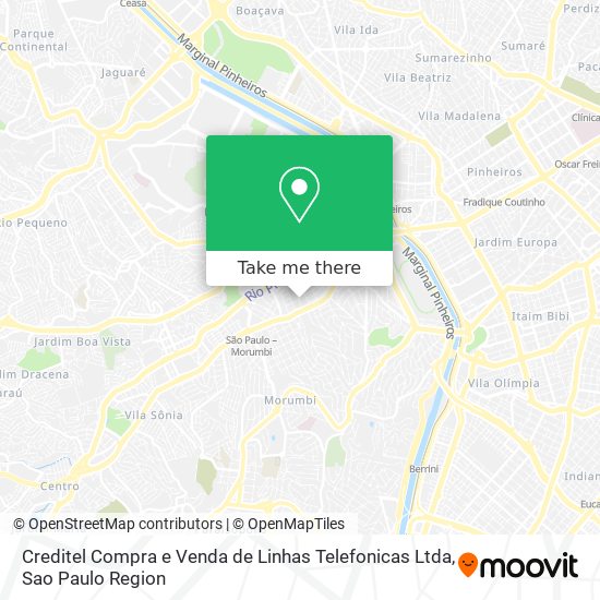 Creditel Compra e Venda de Linhas Telefonicas Ltda map