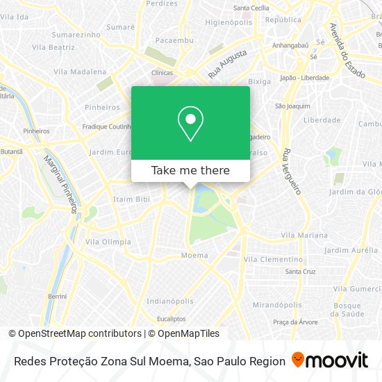 Redes Proteção Zona Sul Moema map