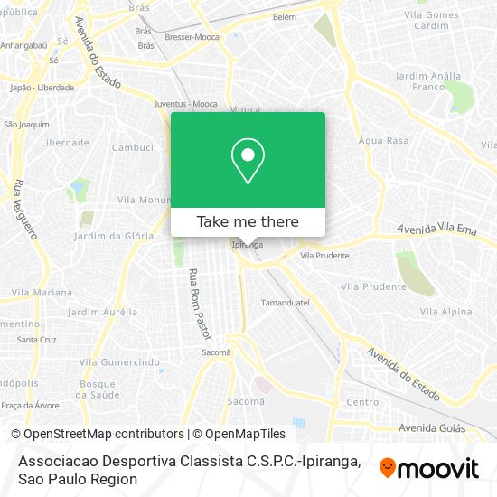 Mapa Associacao Desportiva Classista C.S.P.C.-Ipiranga