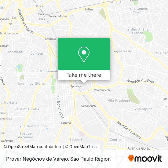 Provar Negócios de Varejo map