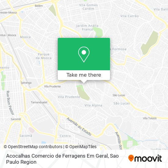 Acocalhas Comercio de Ferragens Em Geral map