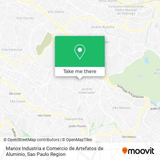 Mapa Manox Industria e Comercio de Artefatos de Aluminio