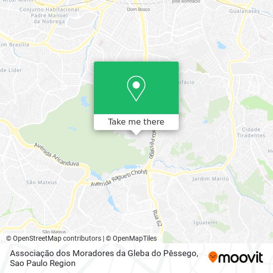 Associação dos Moradores da Gleba do Pêssego map