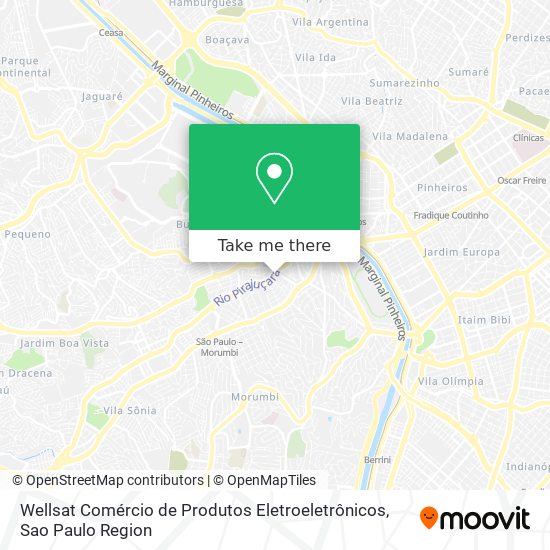 Mapa Wellsat Comércio de Produtos Eletroeletrônicos