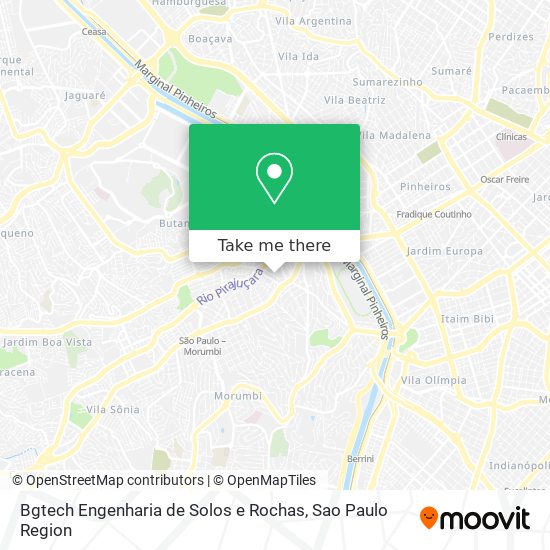 Mapa Bgtech Engenharia de Solos e Rochas