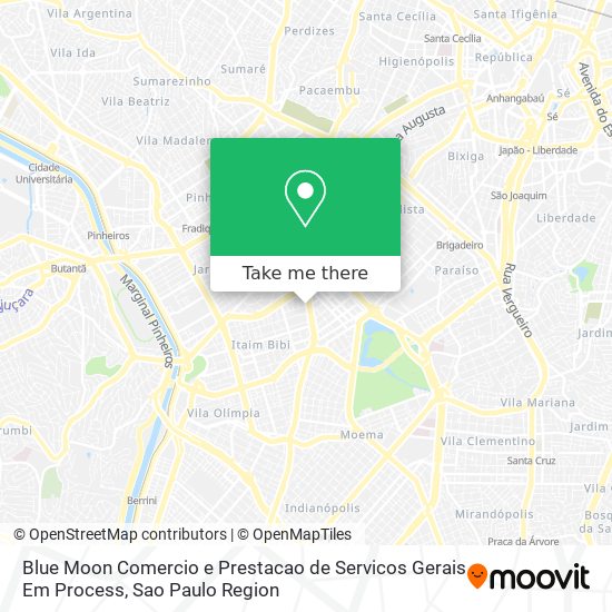 Mapa Blue Moon Comercio e Prestacao de Servicos Gerais Em Process