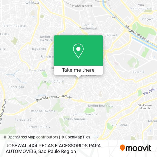 JOSEWAL 4X4 PECAS E ACESSORIOS PARA AUTOMOVEIS map