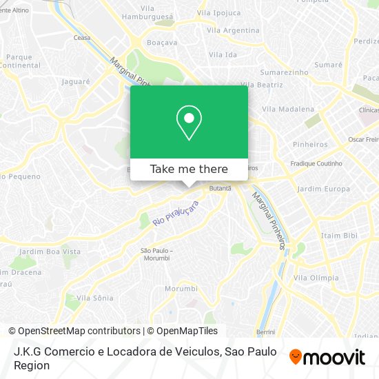 Mapa J.K.G Comercio e Locadora de Veiculos