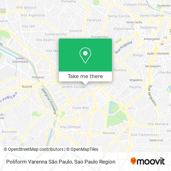 Mapa Poliform Varenna São Paulo