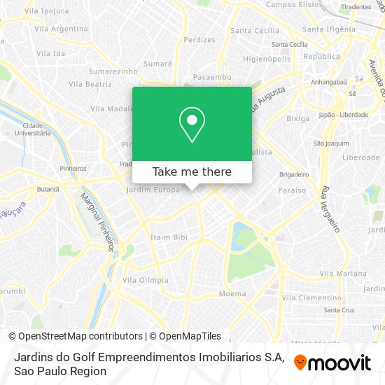 Jardins do Golf Empreendimentos Imobiliarios S.A map