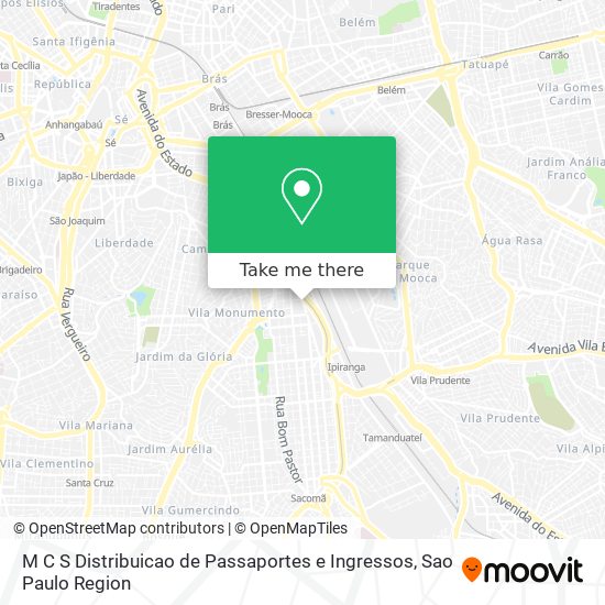 M C S Distribuicao de Passaportes e Ingressos map