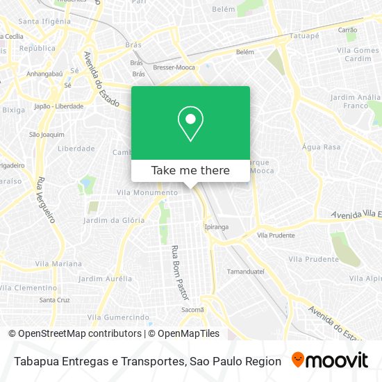 Mapa Tabapua Entregas e Transportes