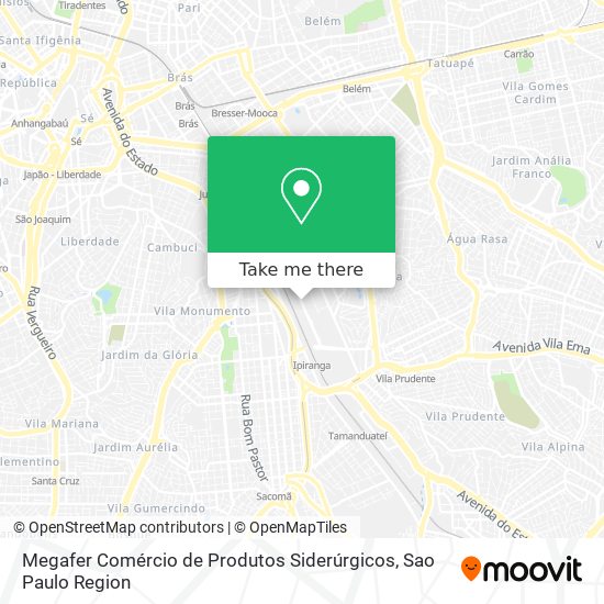 Megafer Comércio de Produtos Siderúrgicos map