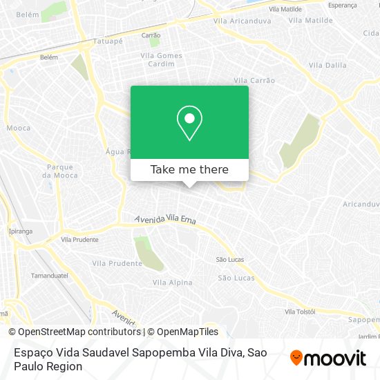 Espaço Vida Saudavel Sapopemba Vila Diva map