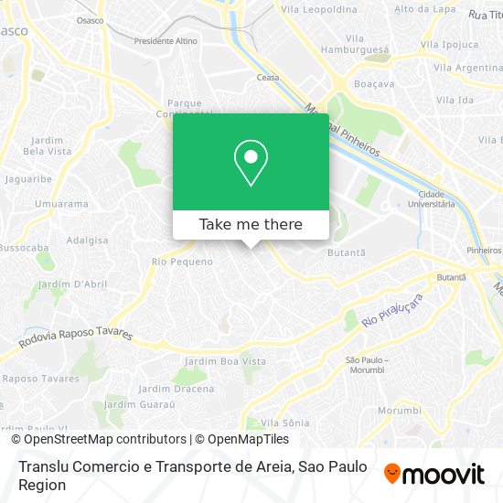 Mapa Translu Comercio e Transporte de Areia