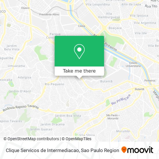 Clique Servicos de Intermediacao map