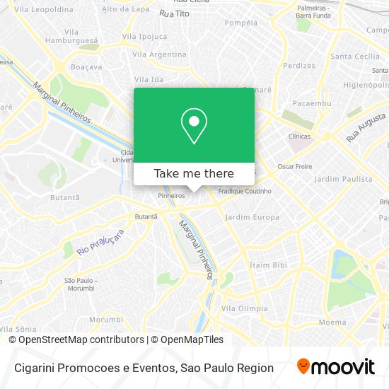 Cigarini Promocoes e Eventos map