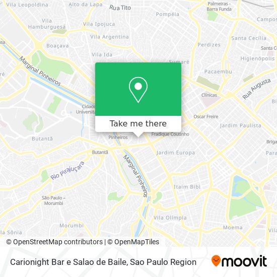 Mapa Carionight Bar e Salao de Baile